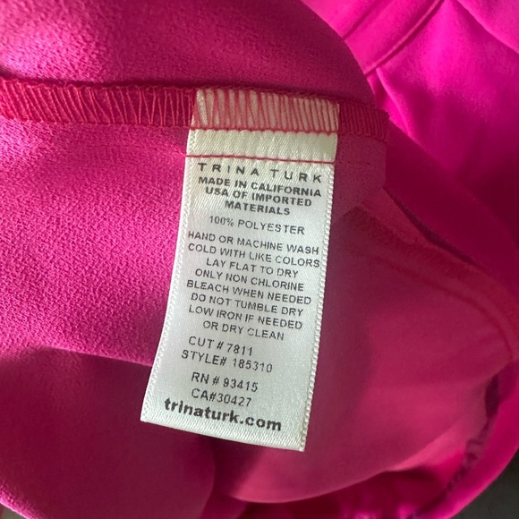 Trina Turk Hot Pink 3/4 Sleeve Tunic Dress with Pockets - Picture 6 of 8